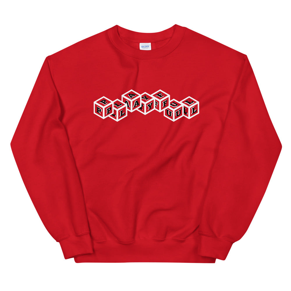 Playful 3D 3x Playful White & Black (Unisex) Sweatshirt