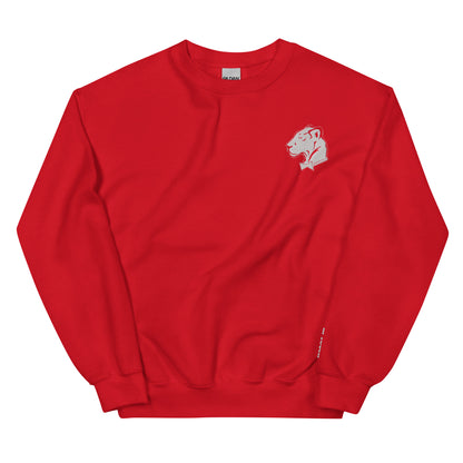 Playful Embroidered Lioness (Unisex) Sweatshirt