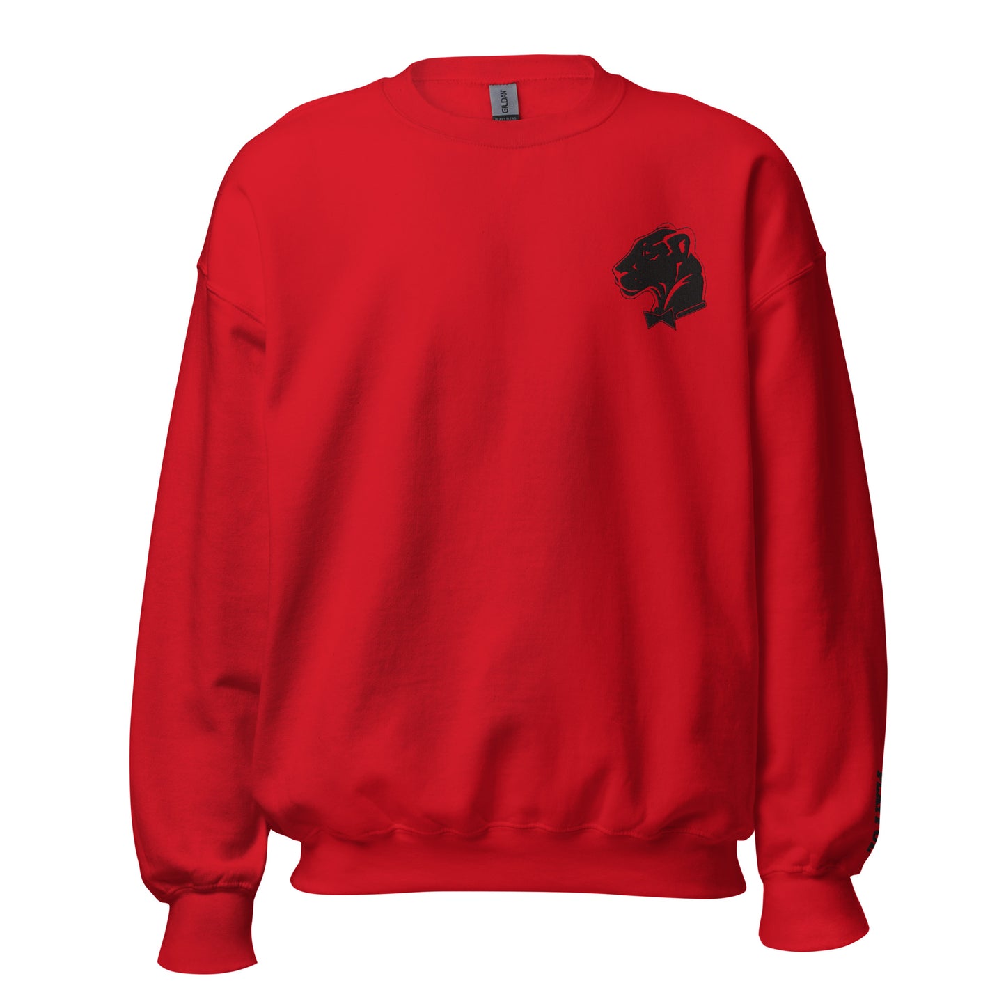 Playful Embroidered Black Lioness (Unisex) Sweatshirt