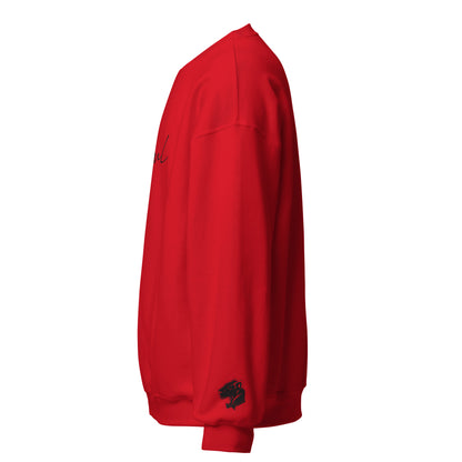 Playful Black Embroidered Signature (Unisex) Sweatshirt