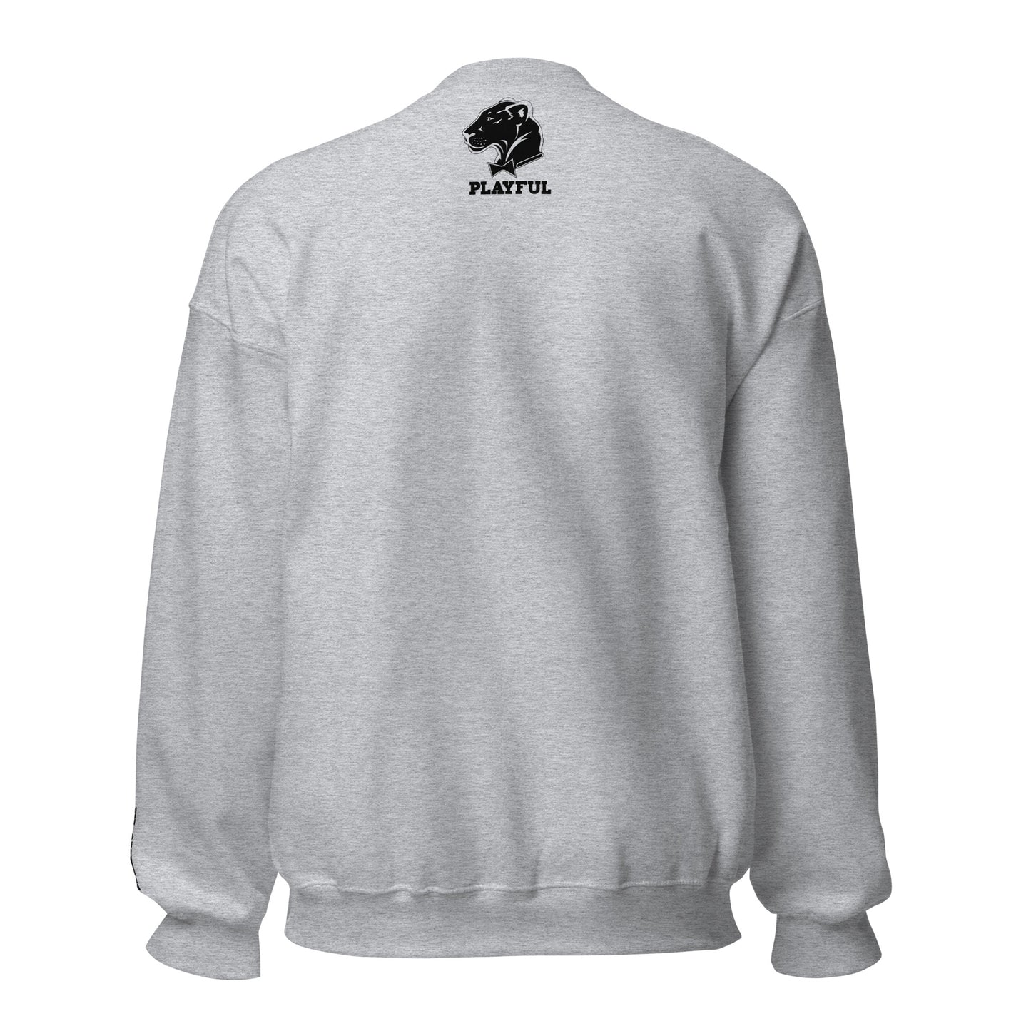 Playful Embroidered Black Lioness (Unisex) Sweatshirt