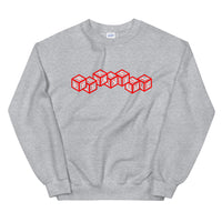 Playful 3D 3x Playful Red & White (Unisex) Sweatshirt