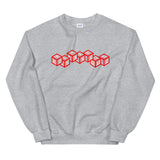 Playful 3D 3x Playful Red & White (Unisex) Sweatshirt