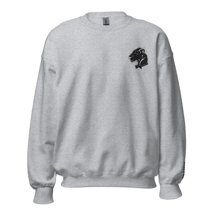 Playful Embroidered Black Lioness (Unisex) Sweatshirt