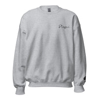 Playful Black Embroidered Signature (Unisex) Sweatshirt