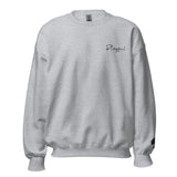 Playful Black Embroidered Signature (Unisex) Sweatshirt
