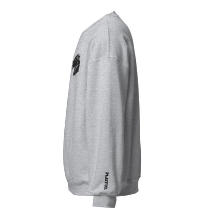 Playful Embroidered Black Lioness (Unisex) Sweatshirt