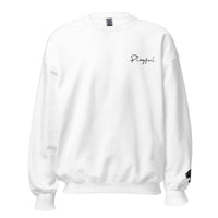 Playful Black Embroidered Signature (Unisex) Sweatshirt