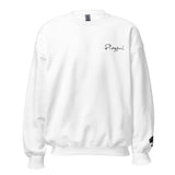 Playful Black Embroidered Signature (Unisex) Sweatshirt