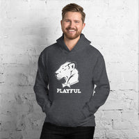 Playful Solid White Logo (Unisex) Hoodie