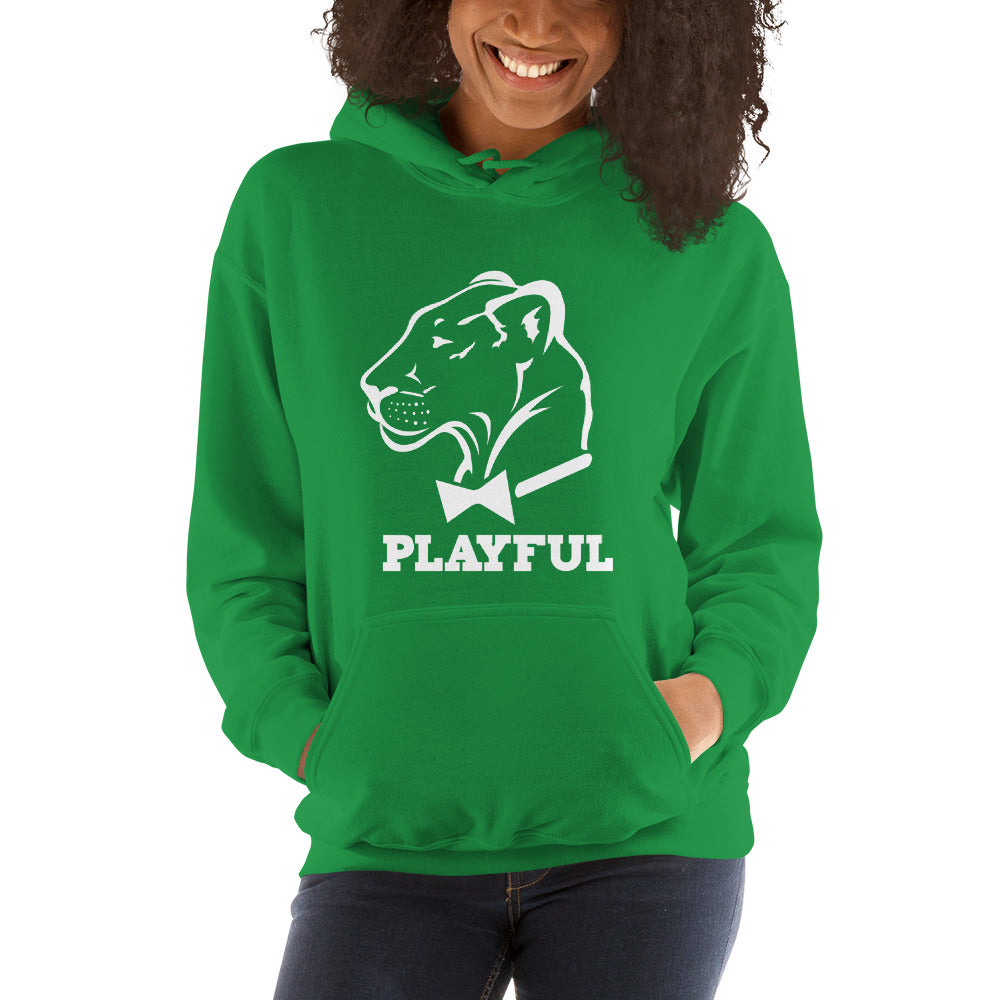 Playful Classic White Logo (Unisex) Hoodie