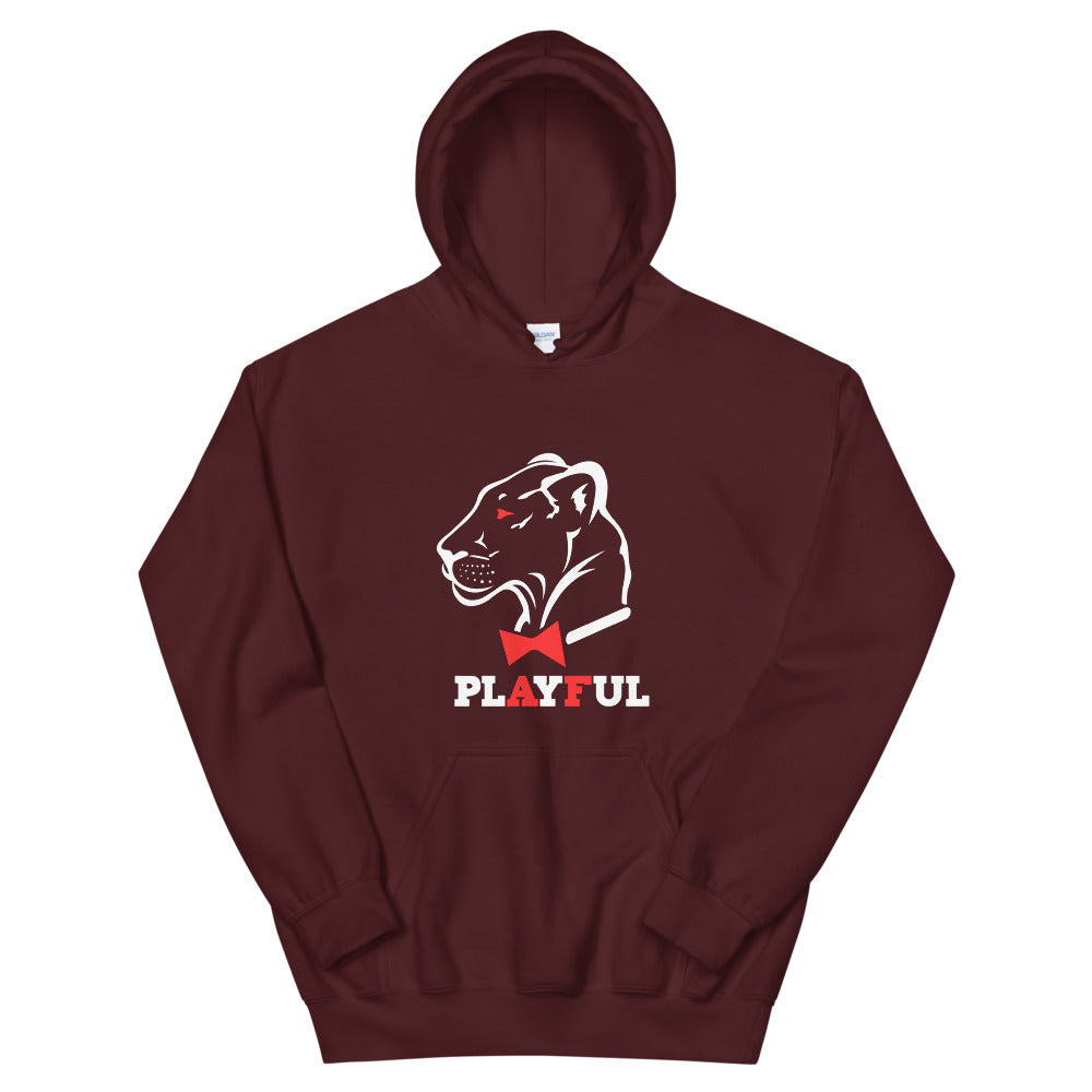 Playful AF White/Red (Unisex) Hoodie