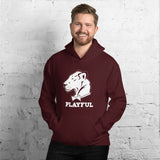 Playful Solid White Logo (Unisex) Hoodie