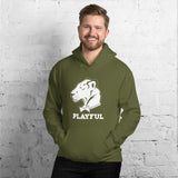 Playful Solid White Logo (Unisex) Hoodie