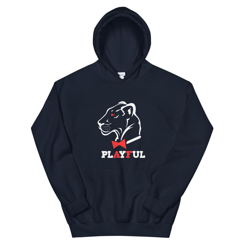 Playful AF White/Red (Unisex) Hoodie