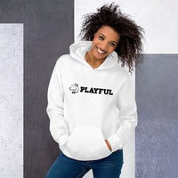 Playful Black Aligned Logo (Unisex) Hoodie