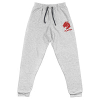 Playful Red Embroidered Logo (Unisex) Joggers