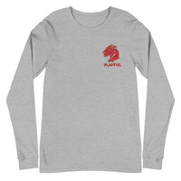 Playful Red Embroidered Logo (Unisex) Long Sleeve Tee