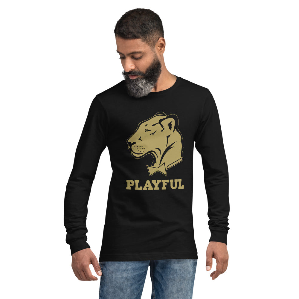 Playful Solid Gold Logo (Unisex) Long Sleeve Tee