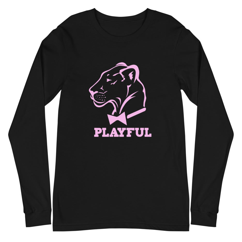 Playful Classic Light Pink Logo (Unisex) Long Sleeve Tee
