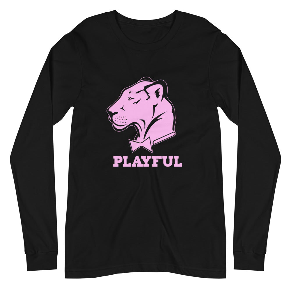 Playful Solid Light Pink Logo (Unisex) Long Sleeve Tee
