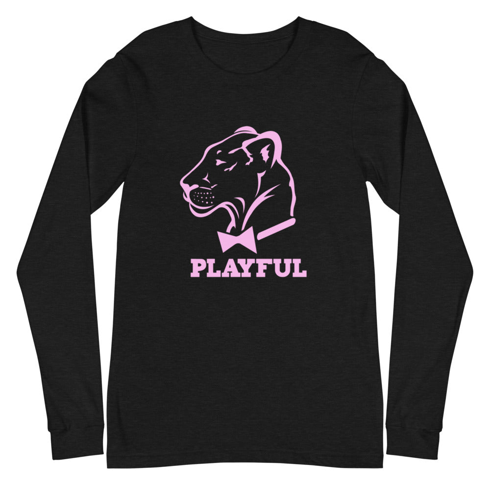 Playful Classic Light Pink Logo (Unisex) Long Sleeve Tee