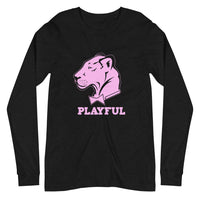 Playful Solid Light Pink Logo (Unisex) Long Sleeve Tee