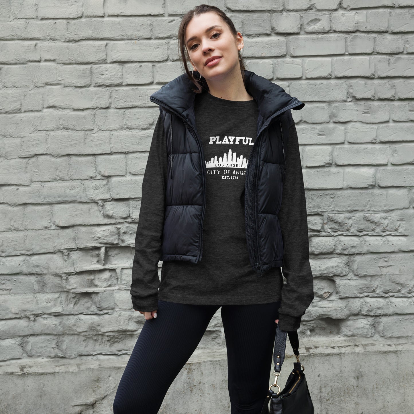 Playful Los Angeles City of Angels (Unisex) Long Sleeve Tee