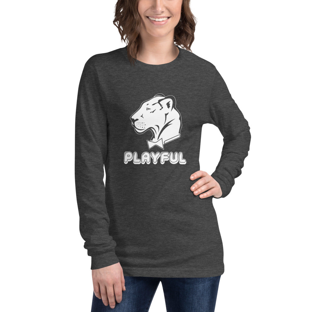 Playful Bubble White Logo (Unisex) Long Sleeve Tee