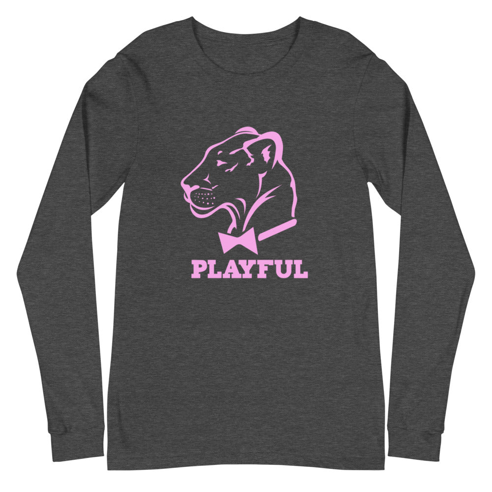 Playful Classic Light Pink Logo (Unisex) Long Sleeve Tee