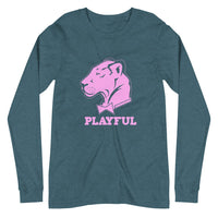 Playful Solid Light Pink Logo (Unisex) Long Sleeve Tee