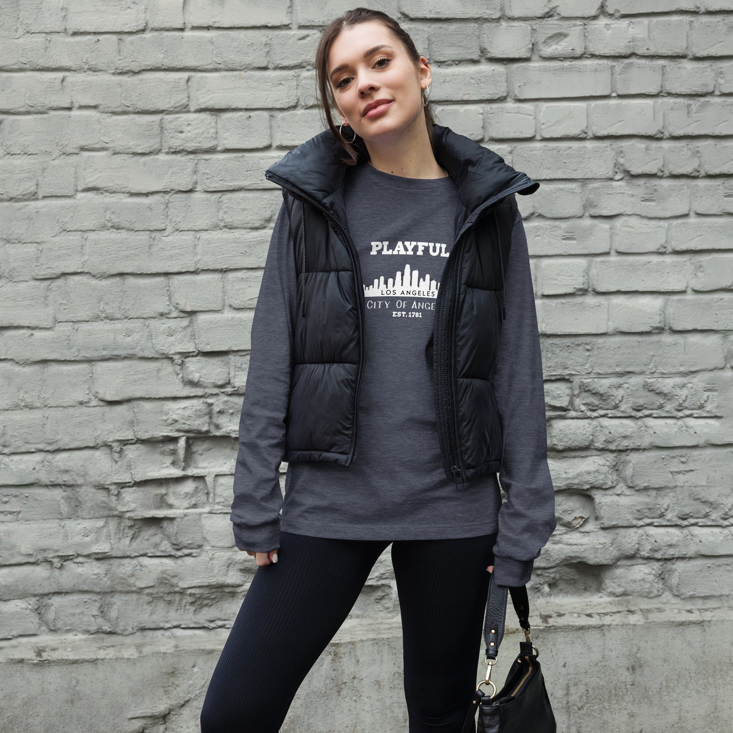 Playful Los Angeles City of Angels (Unisex) Long Sleeve Tee