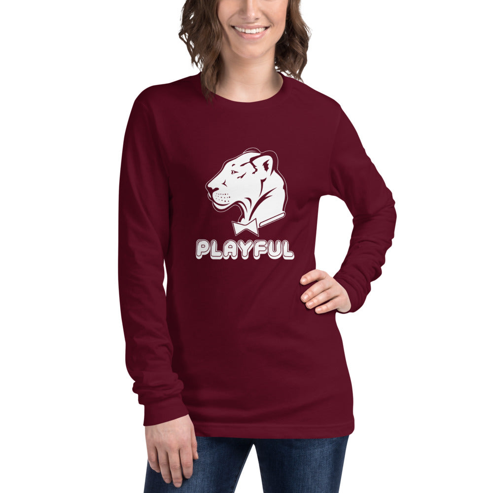 Playful Bubble White Logo (Unisex) Long Sleeve Tee