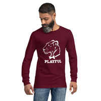 Playful Classic White Logo (Unisex) Long Sleeve Tee