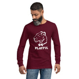 Playful Classic White Logo (Unisex) Long Sleeve Tee
