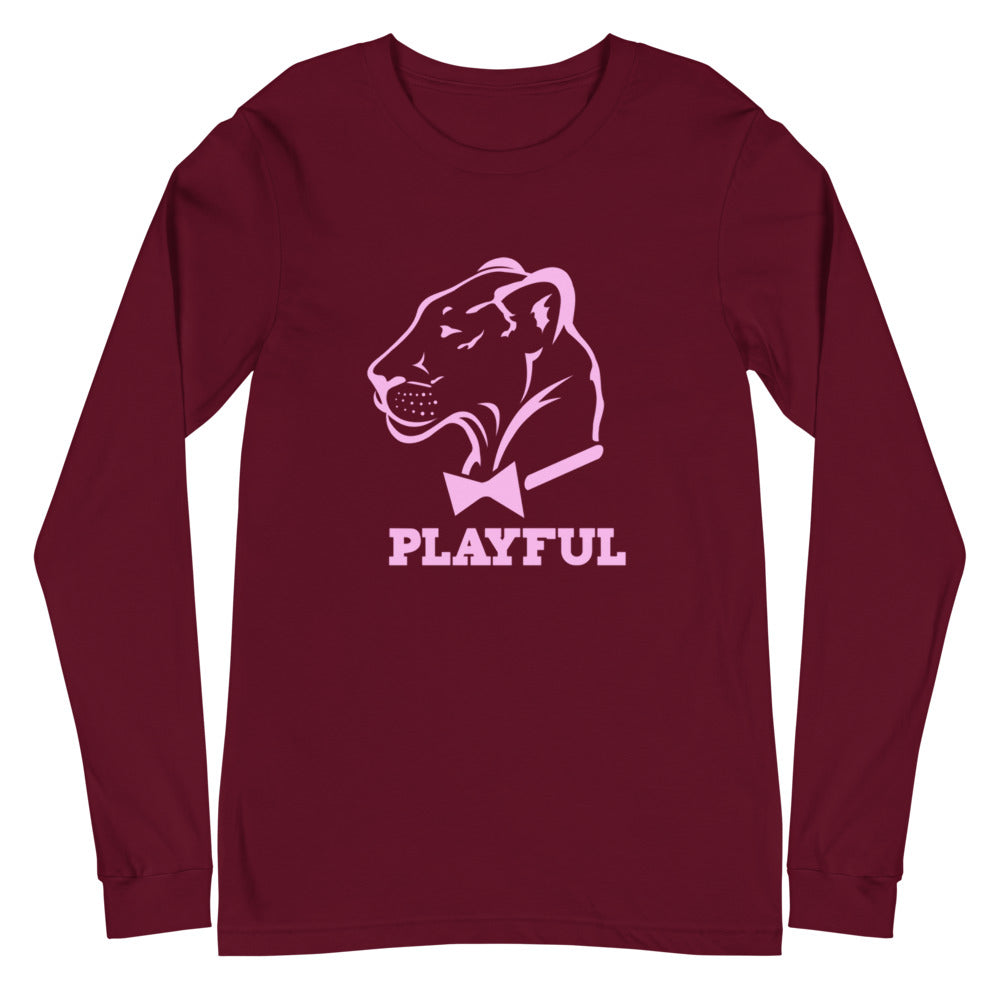 Playful Classic Light Pink Logo (Unisex) Long Sleeve Tee