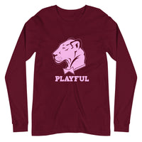 Playful Solid Light Pink Logo (Unisex) Long Sleeve Tee