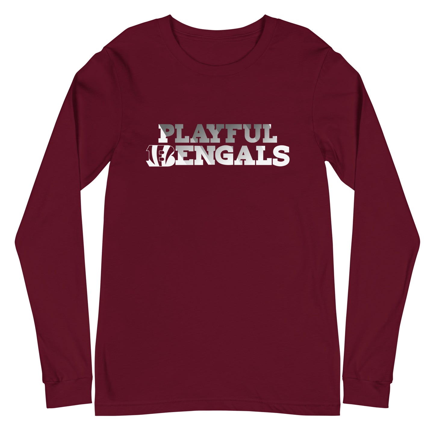 Playful Bengals Black/White (Unisex) Long Sleeve Tee
