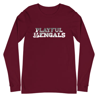 Playful Bengals Black/White (Unisex) Long Sleeve Tee