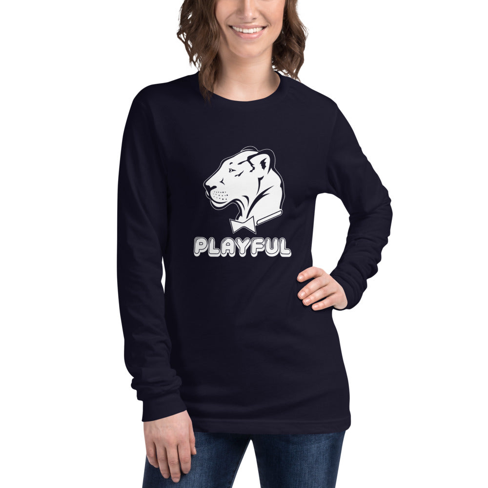 Playful Bubble White Logo (Unisex) Long Sleeve Tee