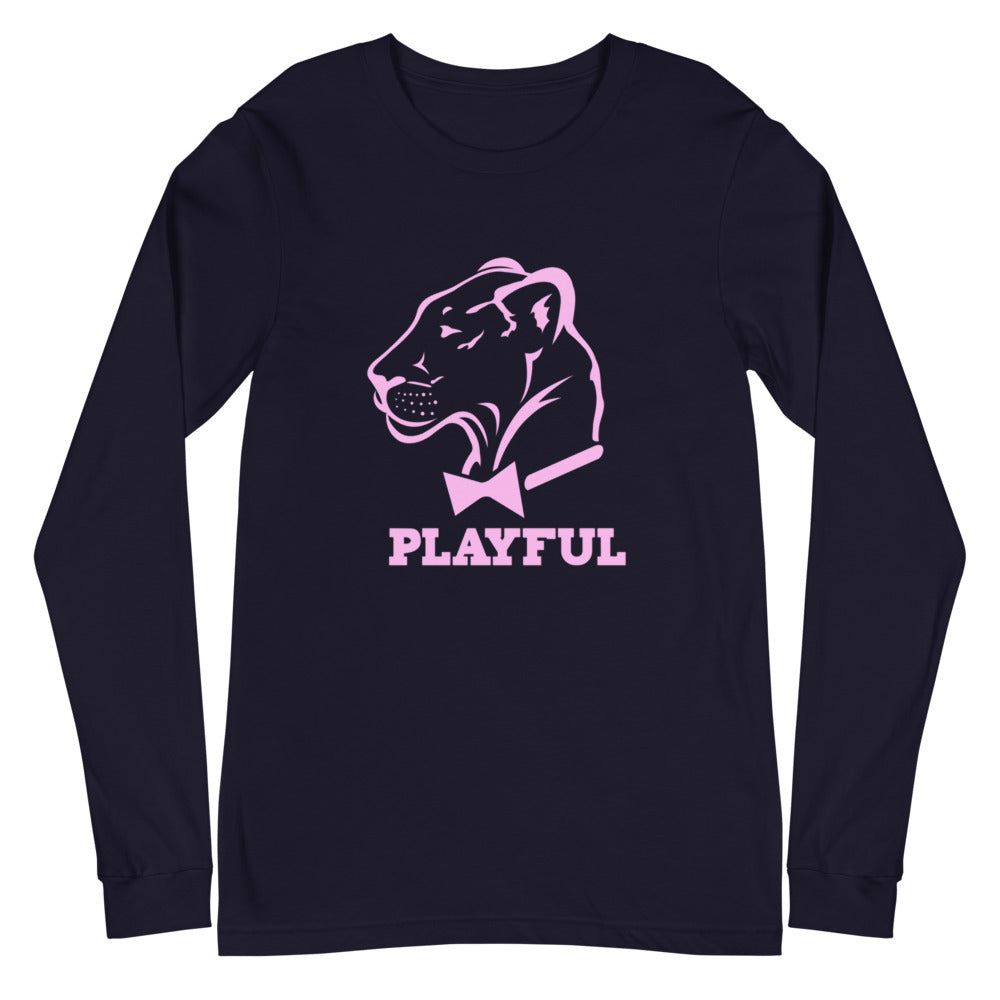 Playful Classic Light Pink Logo (Unisex) Long Sleeve Tee