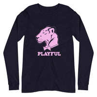 Playful Solid Light Pink Logo (Unisex) Long Sleeve Tee