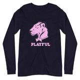 Playful Solid Light Pink Logo (Unisex) Long Sleeve Tee