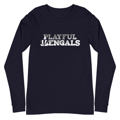 Playful Bengals Black/White (Unisex) Long Sleeve Tee