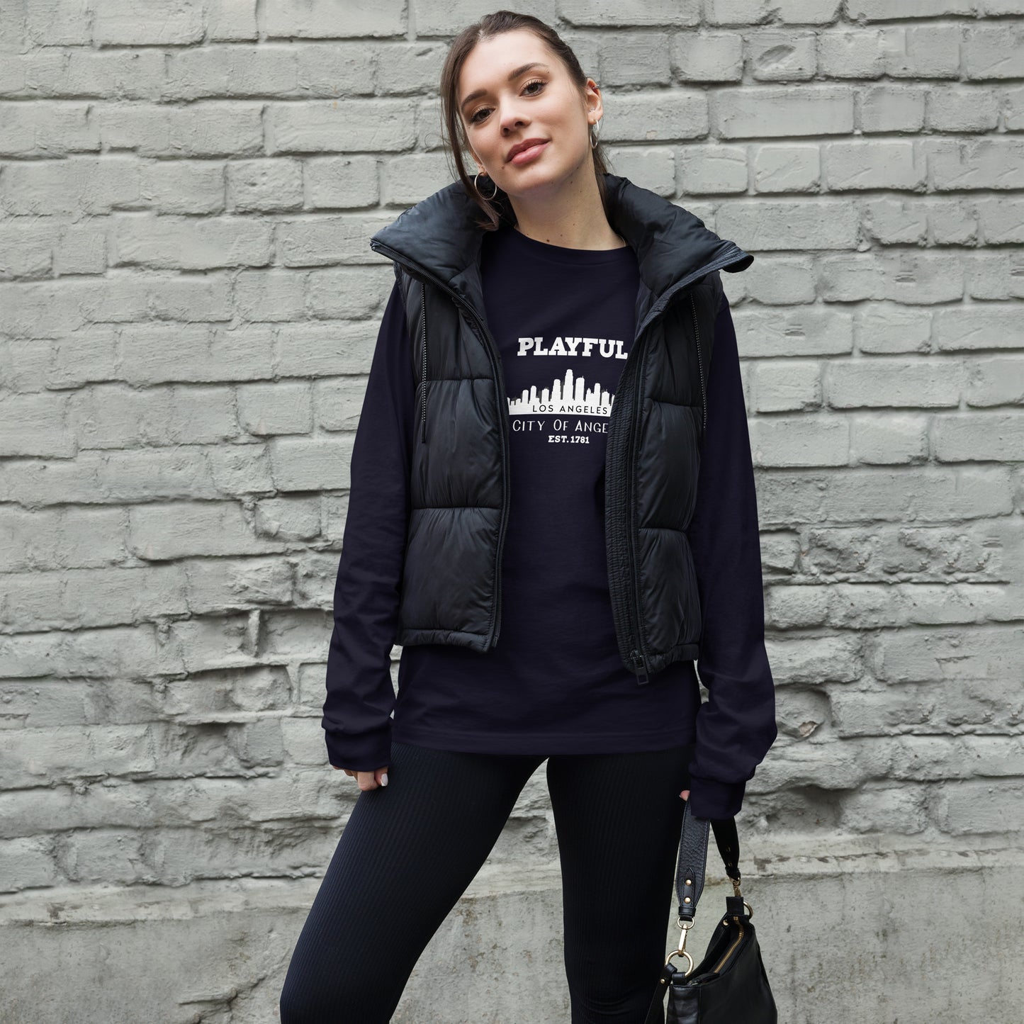 Playful Los Angeles City of Angels (Unisex) Long Sleeve Tee