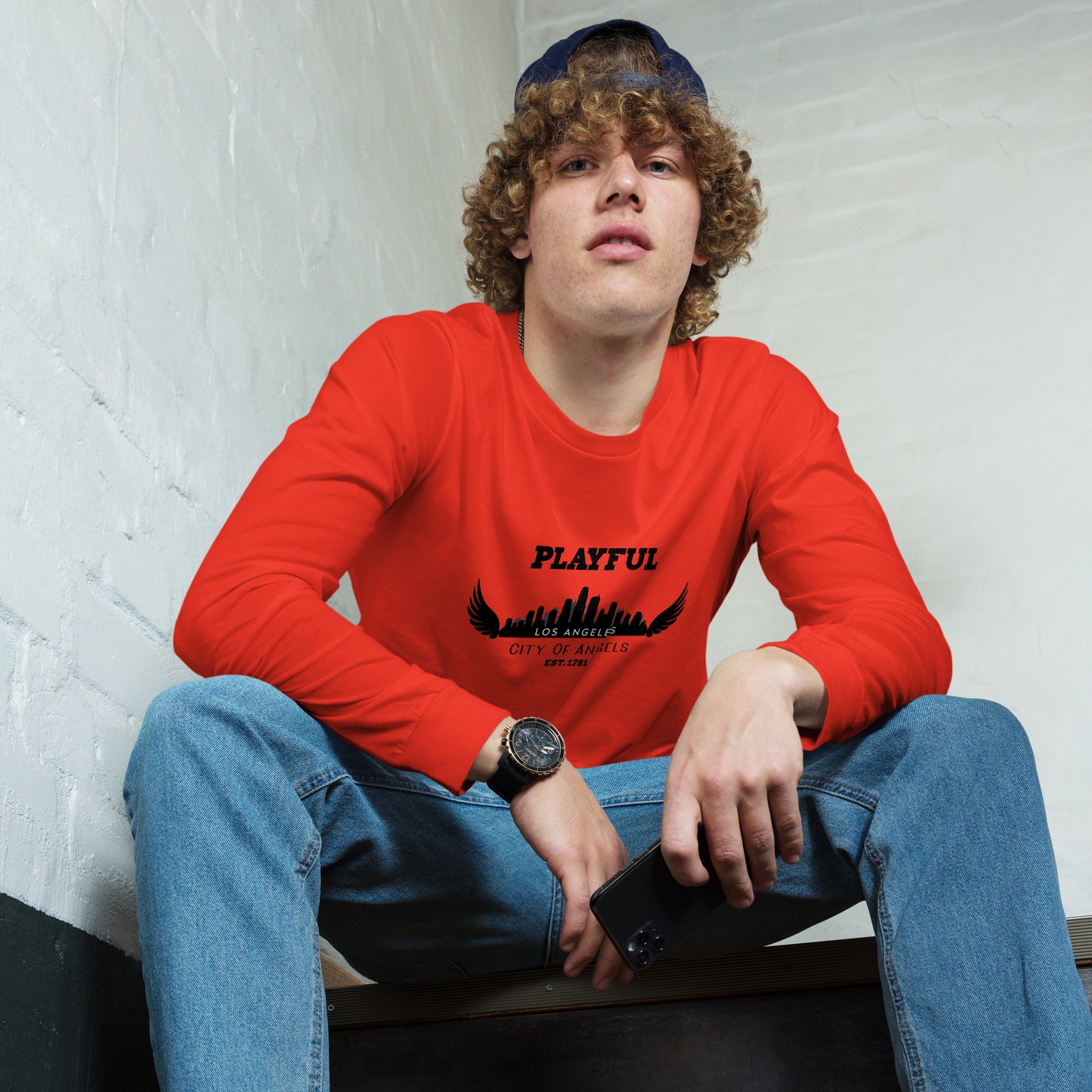 Playful Los Angeles City of Angels (Unisex) Long Sleeve Tee