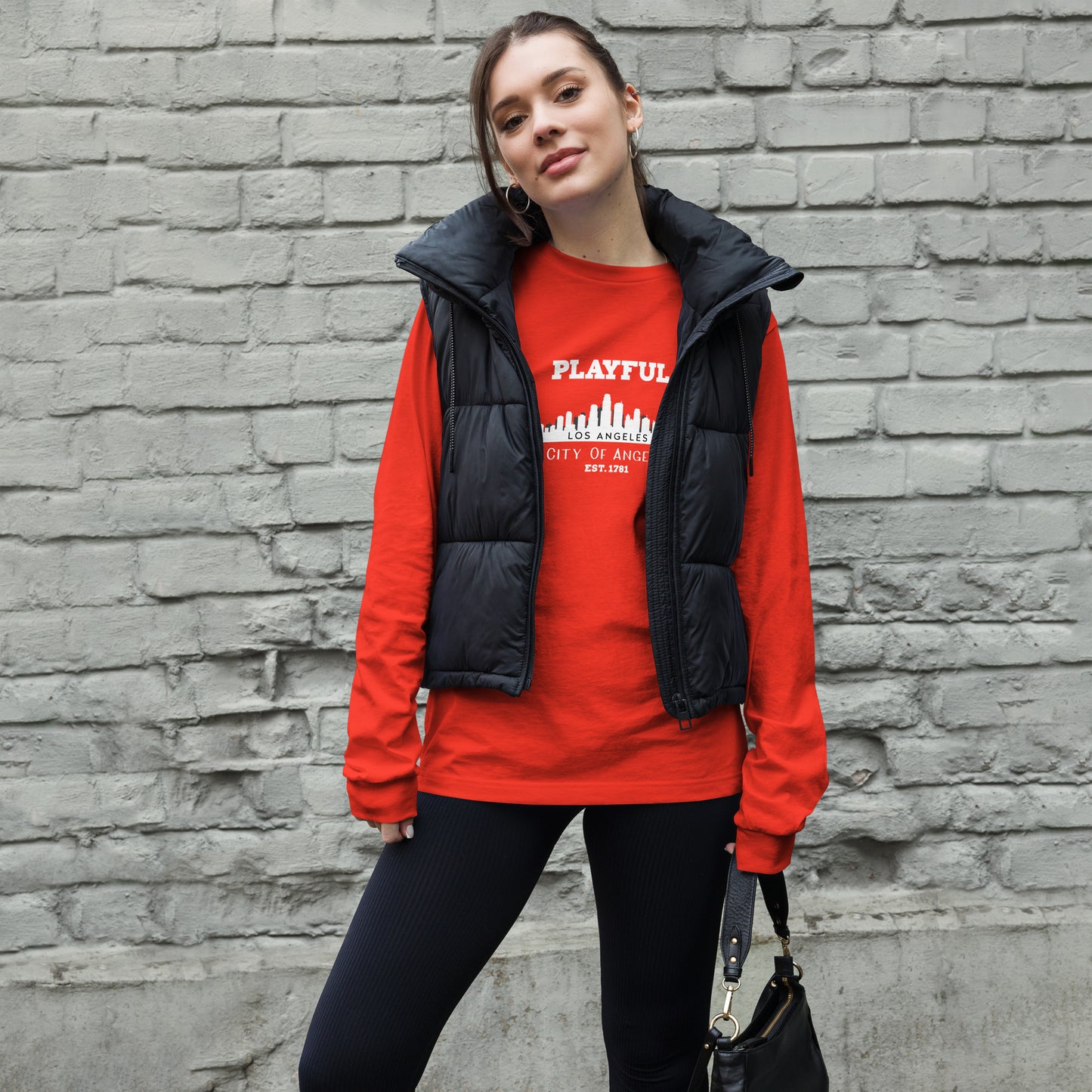 Playful Los Angeles City of Angels (Unisex) Long Sleeve Tee