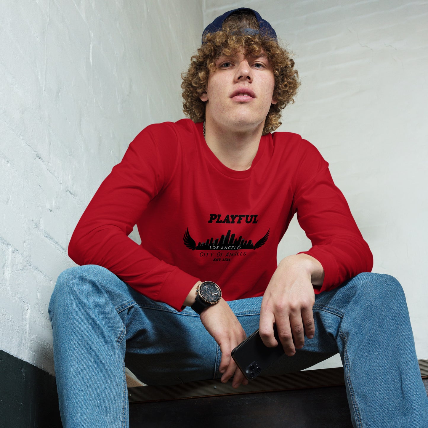 Playful Los Angeles City of Angels (Unisex) Long Sleeve Tee