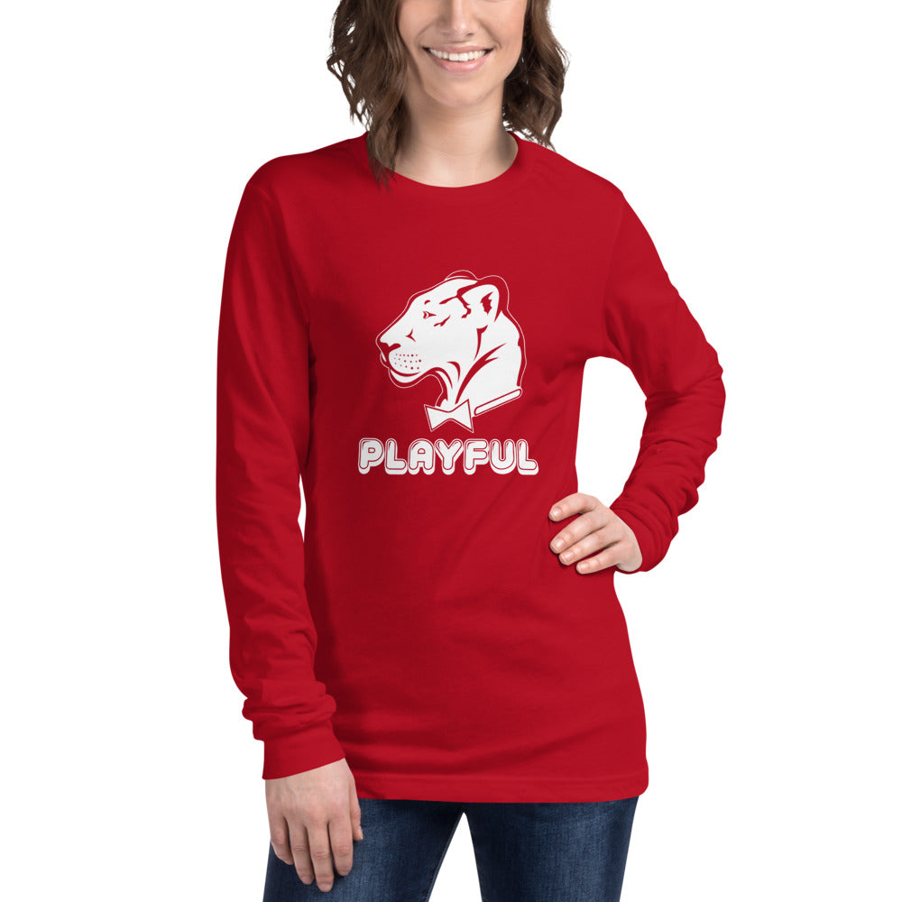 Playful Bubble White Logo (Unisex) Long Sleeve Tee