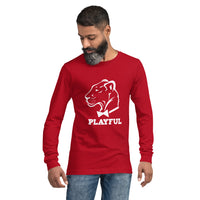Playful Classic White Logo (Unisex) Long Sleeve Tee